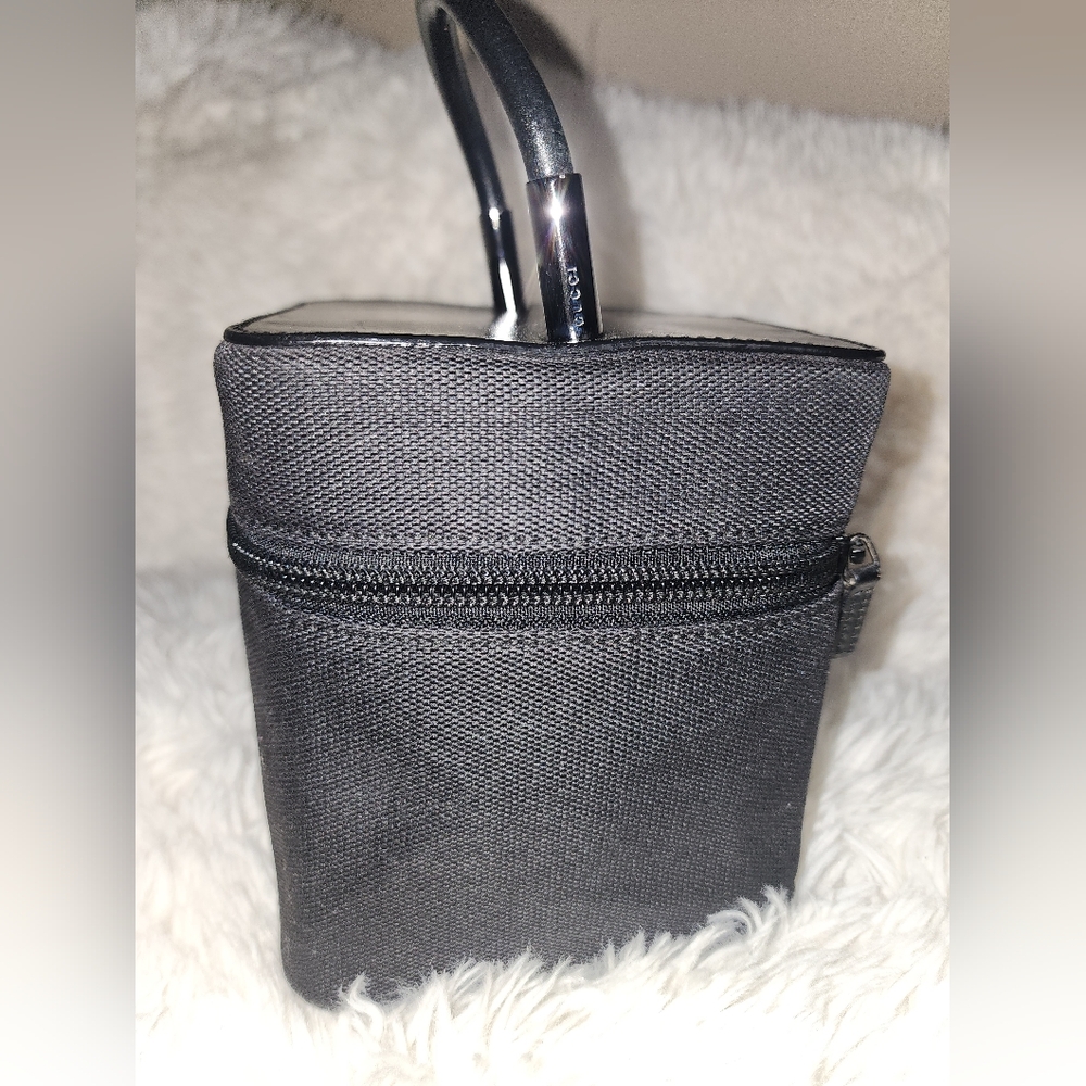 Gucci Vanity Leather And Canvas Bag - Picture 2 of 10